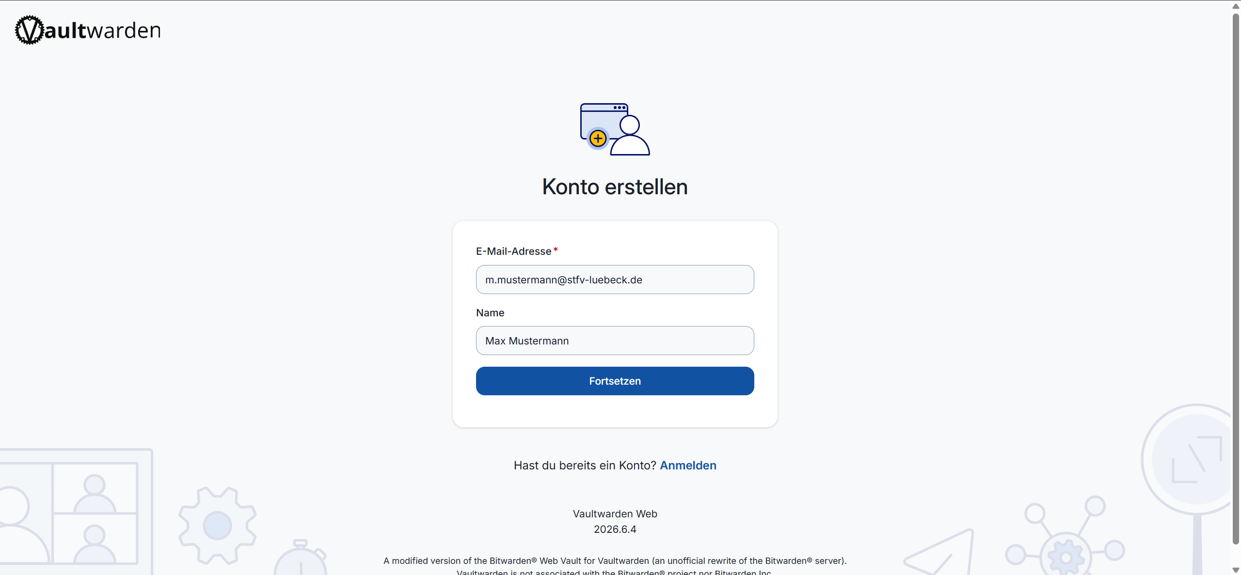 E-Mail-Adresse und Name
